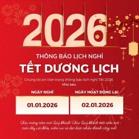 THÔNG BÁO LỊCH NGHỈ TẾT DƯƠNG LỊCH 2026