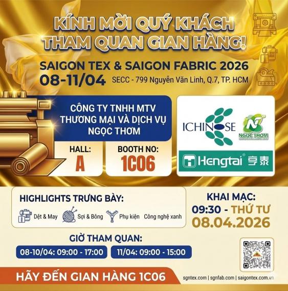 [SAIGONTEX 2026] – TRẢI NGHIỆM BỘ BA CÔNG NGHỆ ĐỘT PHÁ TẠI GIAN HÀNG NGỌC THƠM (1C06)