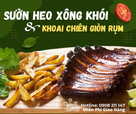 SƯỜN HEO HUN KHÓI & KHOAI CHIÊN GIÒN RỤM