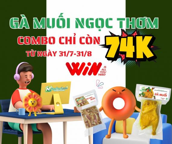  Gà Muối Ngọc Thơm COMBO chỉ còn 74k, RẺ CHƯA TỪNG THẤY