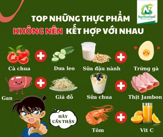 TOP NHỮNG THỰC PHẨM KHÔNG NÊN KẾT HỢP VỚI NHAU