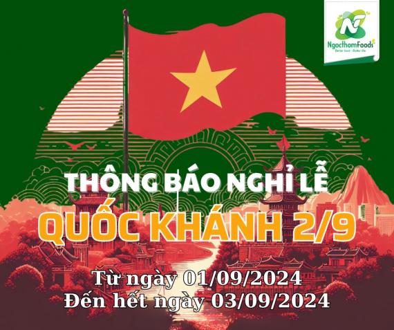 THÔNG BÁO NGHỈ LỄ QUỐC KHÁNH 2/9