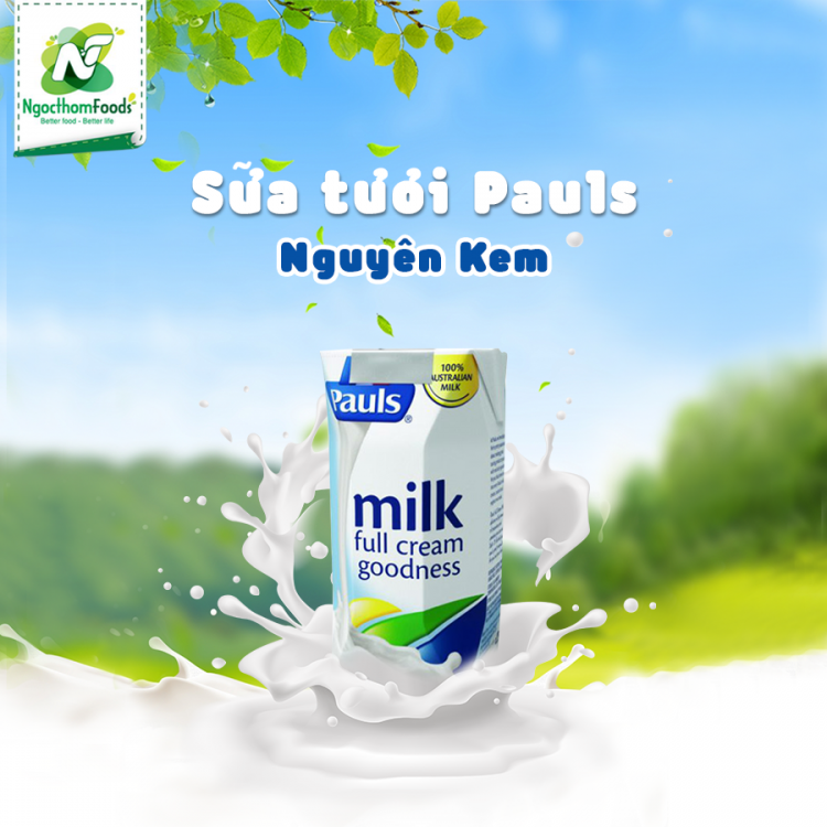 Pauls - Full Cream Goodnees Milk 200ml (Nguyên Kem)